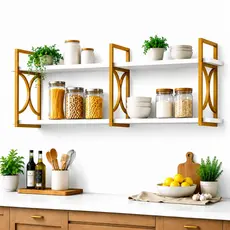 Prateleira Industrial Suspensa Nicho Decorativo Organizador  Parede MDF Premium Sala Quarto Cozinha