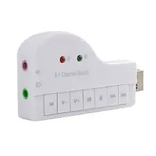 Placa De Som Externa Usb Adaptador Sound 8.1 Piano 3d