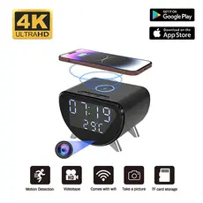 Câmera De Relógio WiFi Multifuncional 5 Em 1 4K UHD Visão Remota Detecção De Espiã De Movimento Para Casa