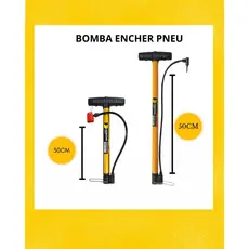 Bomba Para Encher Pneu De Carro Moto E Bike de 30Cm E 50cm