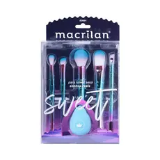KIT SWEET  PROFISSIONAL COM  5 PINCEIS E 1 ESPONJA GOTA