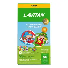 Lavitan Kids Suplemento Alimentar em Comprimidos Sabor Uva Limão Laranja 60 caps Original Cimed