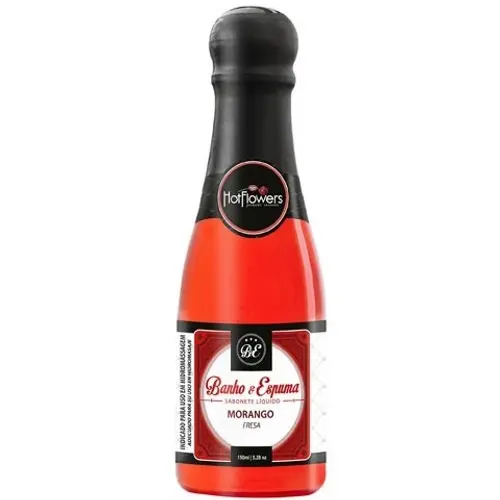 Banho e Espuma Sabonete Liquido Morango 150ml - Hot Flowers