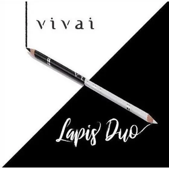LAPIS DE OLHO DUAS PONTAS PRETO E BRANCO - VIVAI