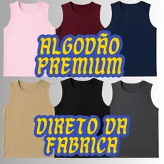 Regata Masculina Cavada Lisa Algodão Leve e Confortavel P ao GG