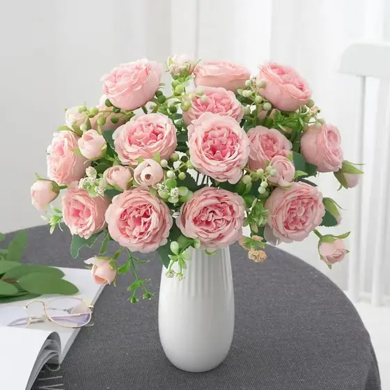 Decoração de casa de fantasia de rosas artificiais--0631