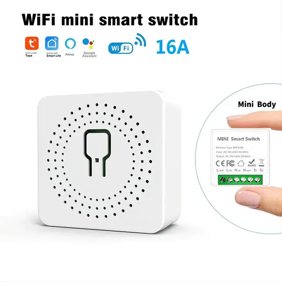 Módulo Interruptor Inteligente Tuya WiFi Controle 1 canal100-240V Funciona com Google Home REAL LIFE casa bom