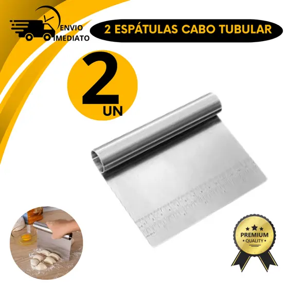 Espatula Raspadora Com Cabo Tubular Para Massas Bolos Confeitar Cortar Legumes 2 Peças