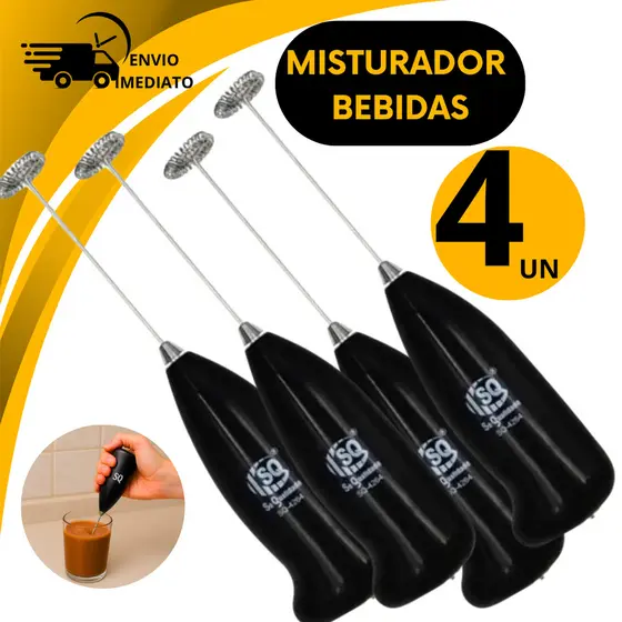 Kit 4,3 ou1 Mix Misturador Cafe Bebidas Batedor De Ovos Milk Shake Eletrico Misturador Bebida