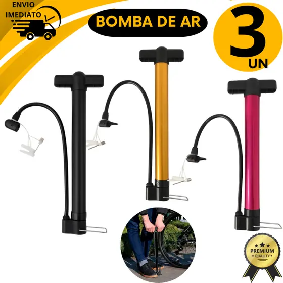 Bomba De Ar Para Encher Com 30Cm Pneu Bike Carro Moto