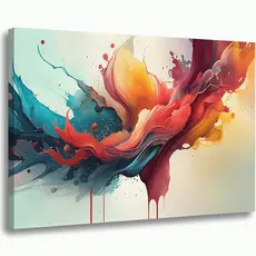 Quadro Decorativo Abstrato Fantasia Cores Vivas Tela Tecido Canvas Alta Definição