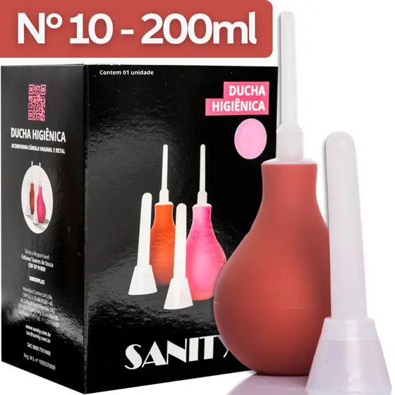 Ducha Higienica Intima 200ml Unissex Retal Vaginal Limpeza Aplicação Enema Chuca