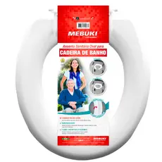 Assento Sanitário Oval Para Cadeira Idoso De Banho Fechado