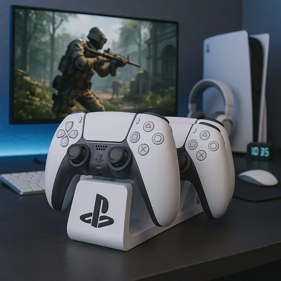 Suporte  Para 3 Controles Playstation 5| Premium | Organizador para Setup com Estilo Profissional
