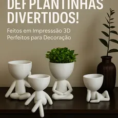 Robert Plant Kit 4 MINI Vasos de 6cm PLÁSTICO 3D Reenvazar Plantas Pequenas Cactos Suculentas PEQUENO