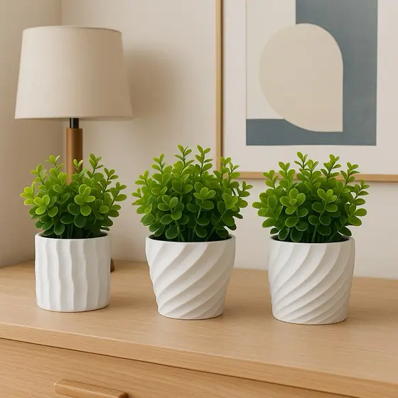 Kit Trio De Vasos Cachepot Para Cactos Suculentas Plantas Decorativo Minimalista