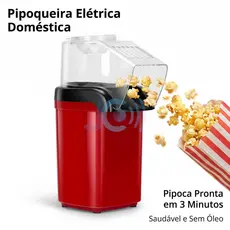 Pipoqueira Elétrica Ar Quente Máquina Fazer Pipoca Sem Óleo Pronta Entrega 110V/220 ENVIO IMEDIATO NO BR