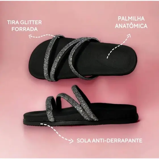 Sandália Papete Feminina Rasteira Birken Confortável