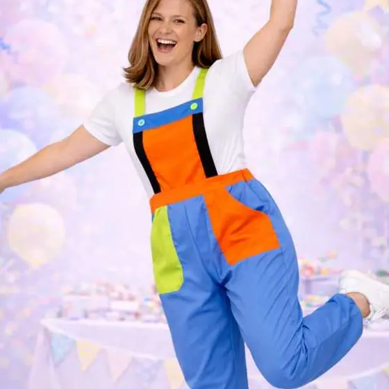 Macacão Para Recreação e Monitor de Buffet Infantil Oxford Fantasia Festa Animador Evento Com Bolsos