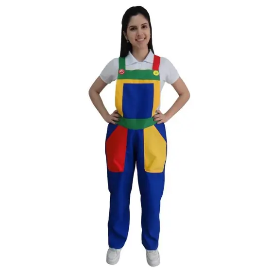 Macacão Para Recreação e Monitor De Buffet Infantil Colorido Festas Eventos Roupa Animada Cor Viva