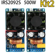Kit 2 500W RMS Mono Amplificador Classe D Digital Monocanal Irs2092S Classe Dh Para Projetos Audio e Subwoofer