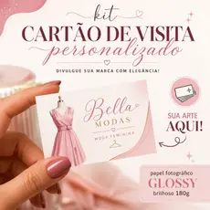 Cartão de Visita Personalizado Brilhoso 9x5cm | Papel Fotográfico Glossy 180g | Frente ou Frente e Verso
