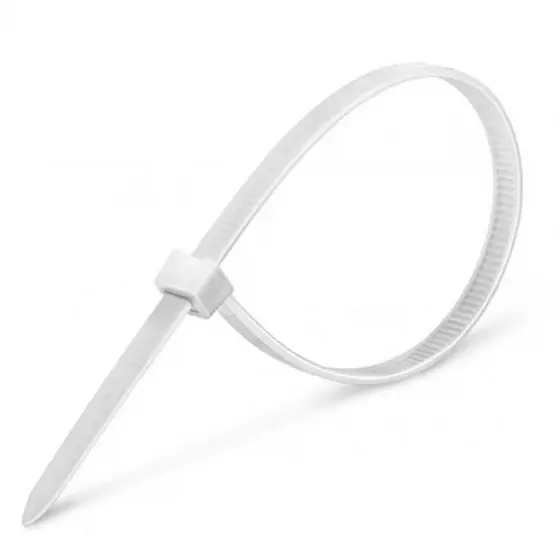 500UN CINTA ABRAÇADEIRA NYLON ENFORCA GATO 200MM X 4,8MM BRANCA RABO DE RATO AMARRA GATO