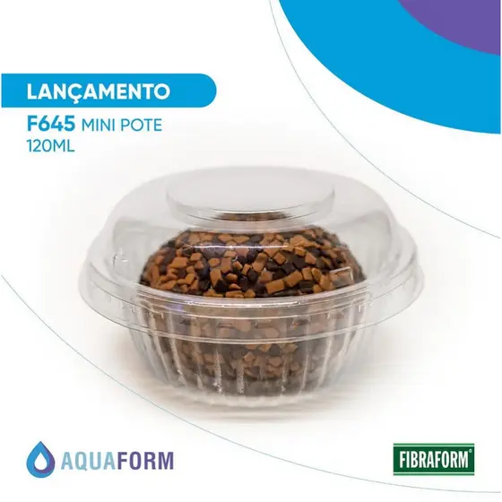 Mini Pote Redondo F645 Embalagem com Tampa PET 120ML - 300 Conjuntos - Fibraform