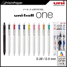Caneta De Gel uni-ball ONE (0.38/0.5 Mm) Piquenique/Cor Criativa Platina Branca E Metálica Prateada