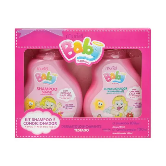 Kit Shampoo Condicionador Bebe Muriel Rosa