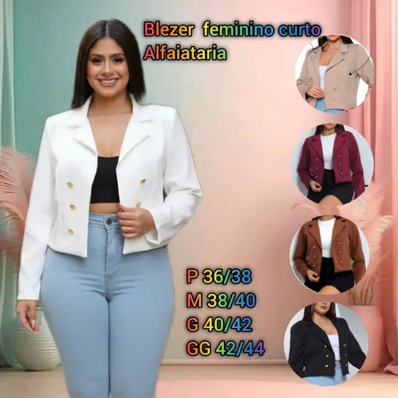 BLAZER FEMININO CURTO ALFAIATARIA