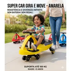 Carrinho De Rolimã Infantil Super Carro Amarelo Brinquedo Divertido Seguro