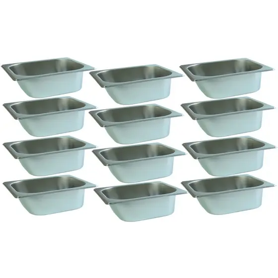 12 Cuba Gastronomica Inox 1/6x65 Gn Buffet Cozinha Restaura