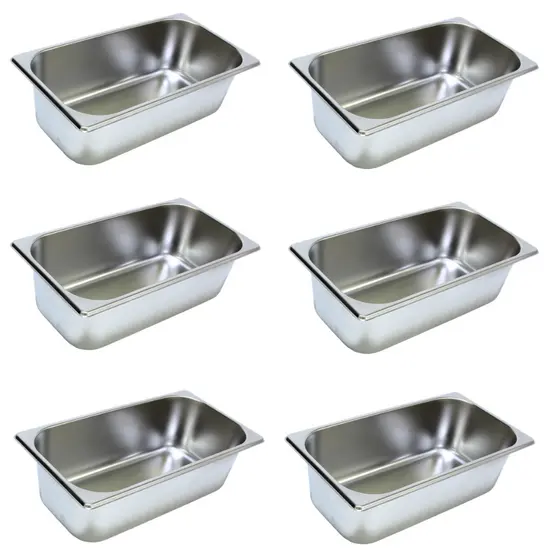 6 Cuba Gastronomica Inox 1/3x100 Gn Buffet Cozinha Restauran