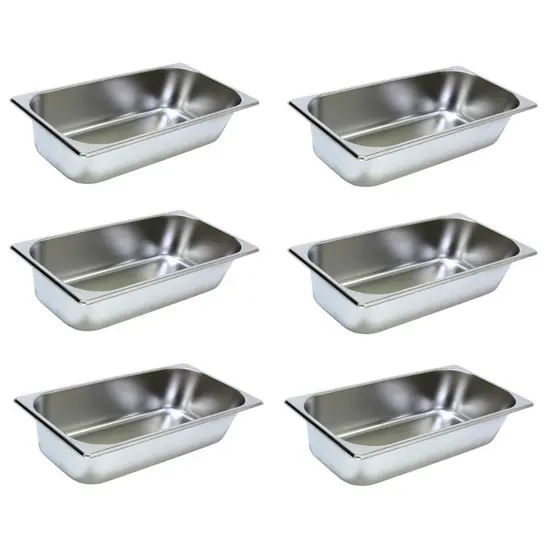 6 Cuba Gastronomica Inox 1/3x65 Gn Buffet Cozinha Restauran