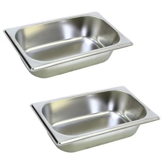 2 Cuba Gastronomica Inox 1/4x65 Gn Buffet Cozinha Restauran