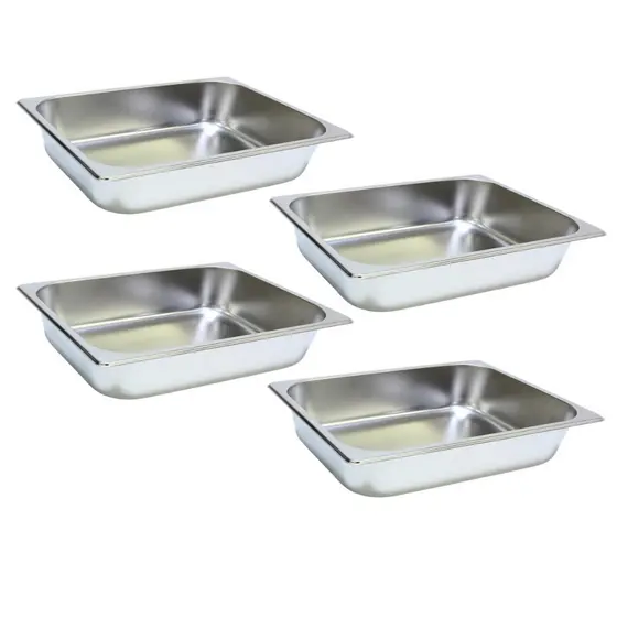 4 Cuba Gastronomica Inox 1/2x65 Gn Buffet Cozinha Restauran