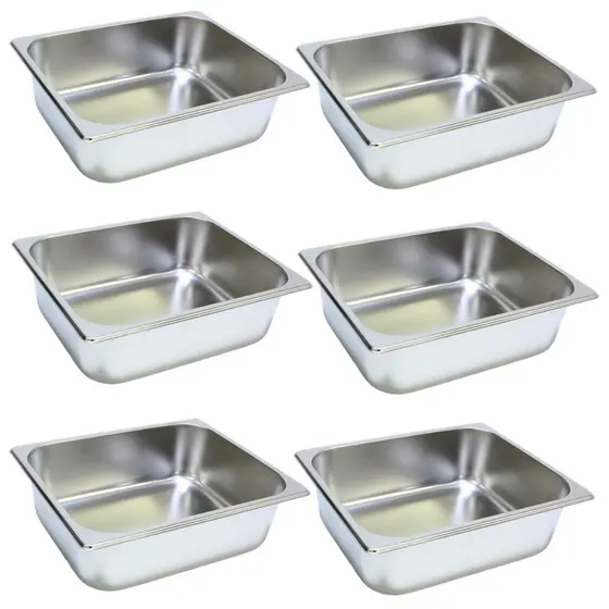 6 Cuba Gastronomica Inox 1/2x100 Gn Buffet Cozinha Restauran