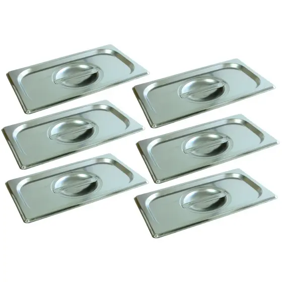 6 Tampas Para Cuba Gastronômica Gn 1/4 Inox Buffet Cozinha