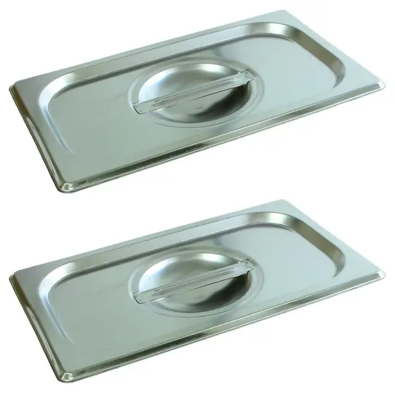 2 Tampas Para Cuba Gastronômica Gn 1/4 Inox Buffet Cozinha