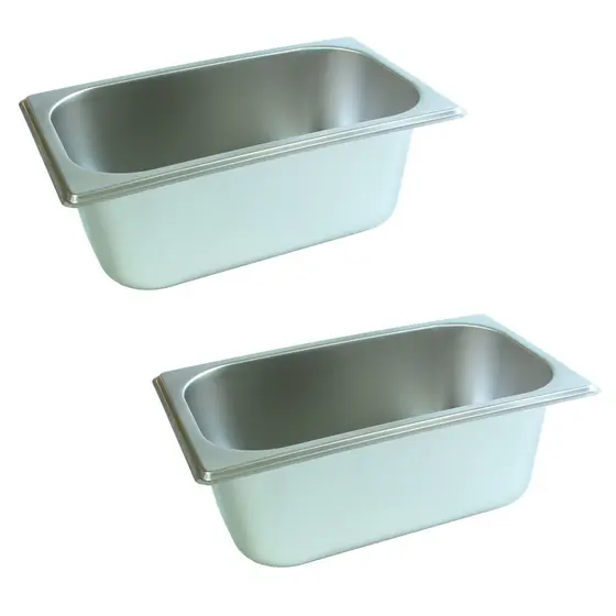 2 Cuba Gastronomica Inox 1/4x150 Gn Buffet Cozinha Restaurante