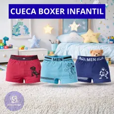 Kit Até 10 Cuecas Boxer Infantil Criança Menino Masculino Premium Elástico Respirável Sortido