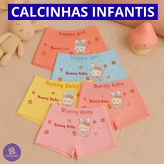 Kit Até 12 Calcinhas Boxer Infantil Premium Estampada Respirável Cores Sortidas