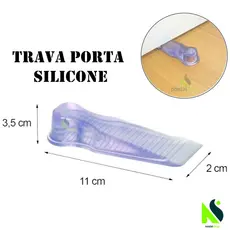 Trava Porta Aparador Peso Silicone 1, 2, 3 ou 5 unidades Transparente Calço Segura Porta