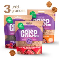 Kit 3 Unidades Petisco Saudável para Cães Natural Crisp Blend Pet Snack Adulto Filhote Cachorro