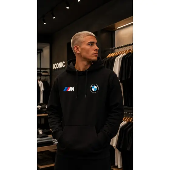 Moletom Canguru BMW M Power Motorsport - Edição Especial Premium Inverno Blusa de FRIO