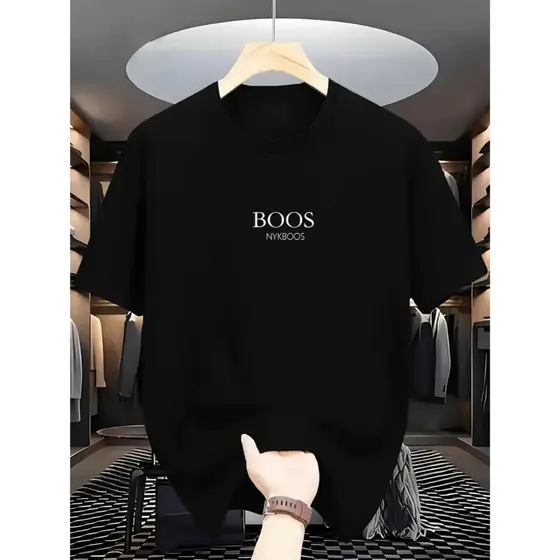 Camiseta NYKBOOS Masculina de Algodão Estampa Camisa Casual Lisa e Confortável