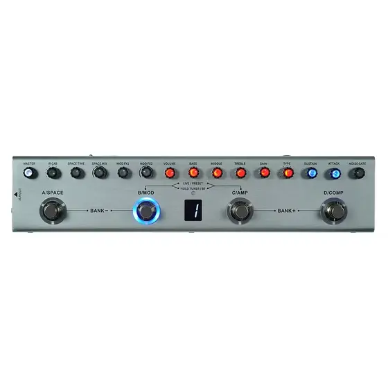 M-VAVE Tank-B Pedal de baixo multi-efeitos recarregável 36 predefinições 9 ranhuras de pré-amplificador 8 ranhuras de