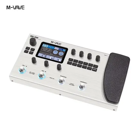Guitarra eléctrica M-VAVE MK300 com vários pedais de efeitos, simulador de amplificador neural, ciclo de 150s, bateria