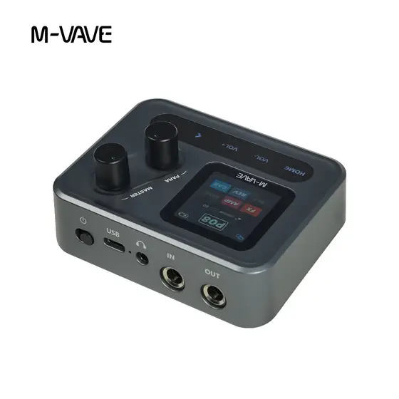 Pedal de efeitos portátil para guitarra M-VAVE Pocket AMP Processador multiefeitos com LCD de 1,54 polegadas, bateria